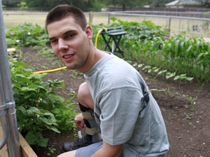 Blind gardener in business